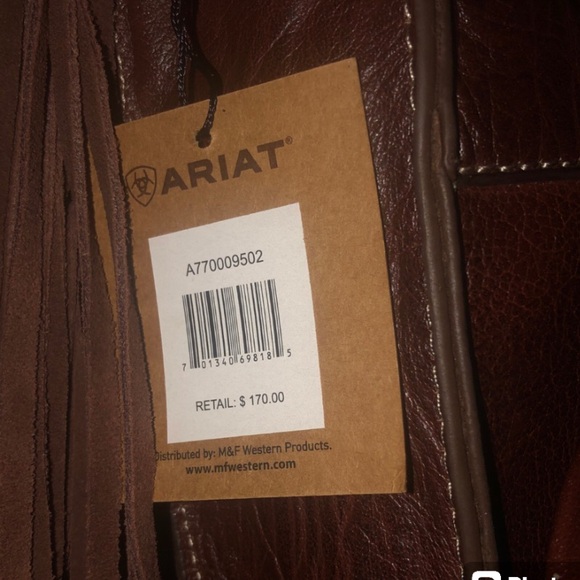 NWT Ariat Victoria Collection Messenger / Conceal Carry Bag Brown Leather Fringe - Picture 9 of 15